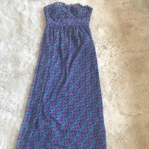 BCBG Floral strapless maxi dress